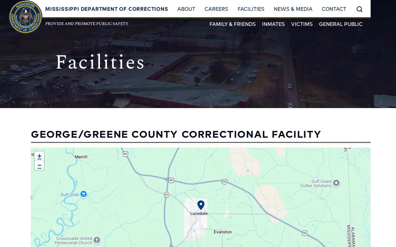 George County regional correctional facility state and local custody record source