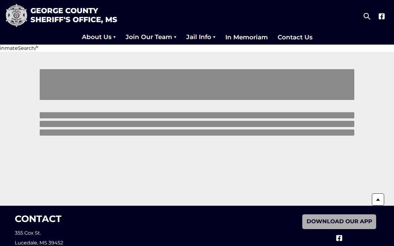George County current custody inmate-search interface for booking records