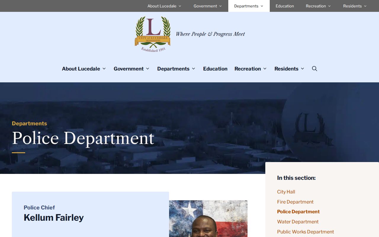 Lucedale Police Department page for Lucedale arrest-record requests